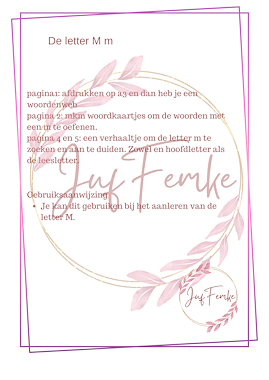Lesmateriaal bundel letter M van auteur Juffemke flamingoklas