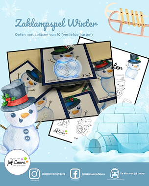 lesmateriaal Winter - Zaklampspel - Verliefde harten van auteur De klas van juf Laura