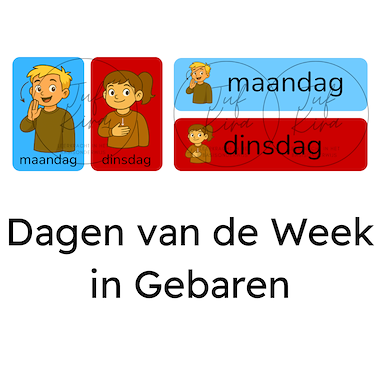 lesmateriaal Dagen van de Week in Gebaren van auteur Juf Kira