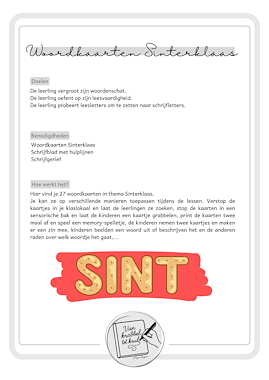 Lesmateriaal Woordkaarten Sinterklaas van auteur Van krabbel tot krul slide 4