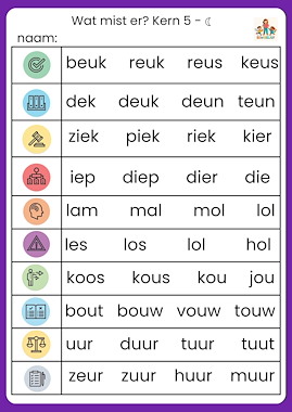 Lesmateriaal Wat mist er? kern 5 maan en zon bewegend leren van auteur de beweegjuf slide 2