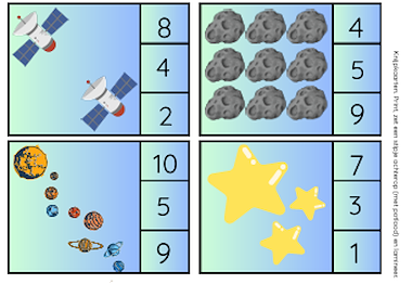 Lesmateriaal Pakket Thema Ruimte (groot en grotendeels herbruikbaar) van auteur Kleuterjuf Monique slide 2