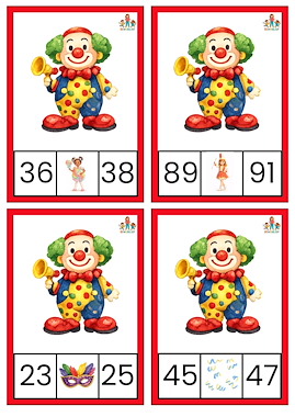 Lesmateriaal Missende getallen tot 100 bewegend leren carnaval van auteur de beweegjuf