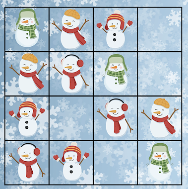 Lesmateriaal Thema winter : Sudoku sneeuwmannen van auteur Juf Katy slide 4
