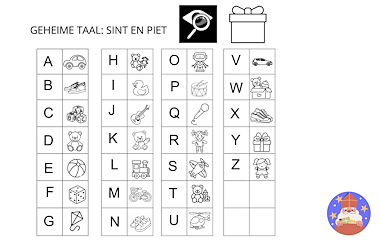 Lesmateriaal Thema Sint en Piet : Geheime taal/woorden maken van auteur Katy Janssens