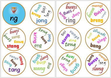 Lesmateriaal Dobble - woorden met een ng van auteur Janet Baptist slide 2