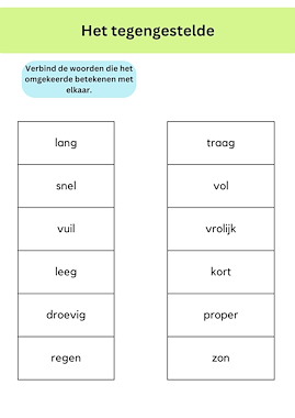 Lesmateriaal Tegengestelden van auteur Juf Chloe de mantaklas slide 2