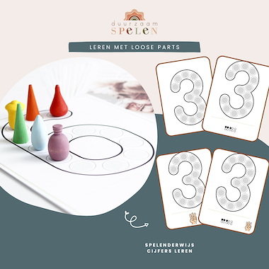 Lesmateriaal Leren met loose parts - cijfers van auteur Peggy Wijnholds