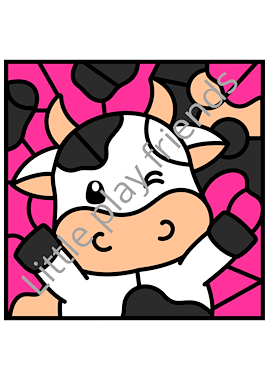 Lesmateriaal Kleuren naar voorbeeld thema boerderij van auteur Little Play Friends slide 4