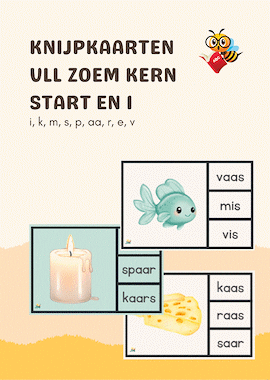 Lesmateriaal Knijpkaarten VLL-Zoem kern start en kern 1 met schrijfblad van auteur Jana
