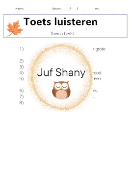 Lesmateriaal Luisteropdracht thema herfst van auteur Juf Shany slide 2