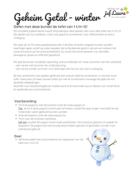 Lesmateriaal Winter - Bundel - Geheim Getal - Tafel van 1 t/m 12 van auteur De klas van juf Laura slide 4