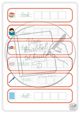 Lesmateriaal Schrijfletterspel met letterblokjes thema school van auteur Van krabbel tot krul slide 3