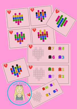 Lesmateriaal Thema valentijn:hartjes van mathlink cubes van auteur Juf Katy slide 2