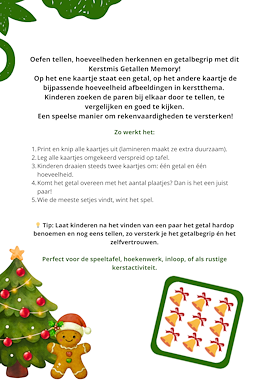 Lesmateriaal Kerst Getal Memory – Cijfers & Hoeveelheden van auteur Juf_C slide 2