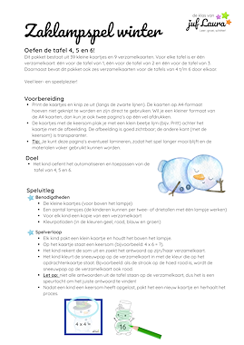 Lesmateriaal Winter - Zaklampspel - Tafel van 4 t/m 6 van auteur De klas van juf Laura slide 4