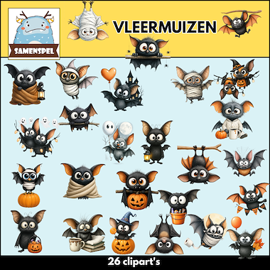Lesmateriaal vleermuizen clipart van auteur Samenspel