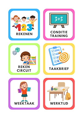 Lesmateriaal Dag ritme kaarten voor groep 3,4,5 (Vierkant) van auteur Juf_C slide 2