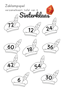 Lesmateriaal Zaklampspel Sinterklas - tafel van 4 t/m 6 van auteur De klas van juf Laura