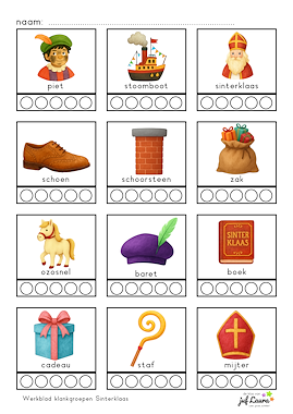 Lesmateriaal Werkblad klankgroepen Sinterklaas van auteur De klas van juf Laura