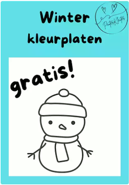 Lesmateriaal Winter kleurplaten van auteur PeuterKleuter