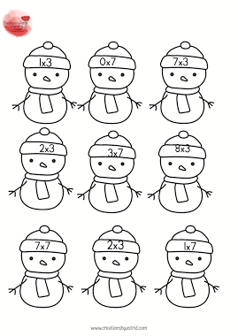 Lesmateriaal winters bewegen tafel van 3 en 7 van auteur Creations by Astrid slide 4