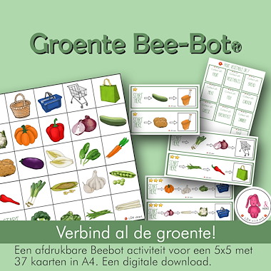 Beebot mat GROENTE activiteit, breng groente naar het mandje