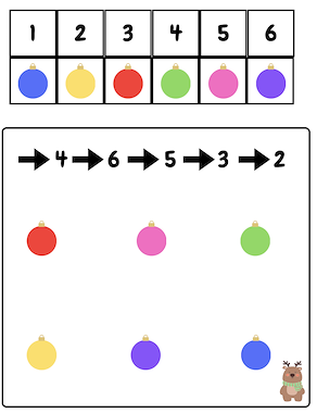 Lesmateriaal Thema Kerst : Kerstballenslingers (code/richting) van auteur Juf Katy slide 2