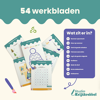 Lesmateriaal Rekenbundel Winter | Werkbladen voor Groep 1 en 2 van auteur Studio Krijtkrabbel slide 2