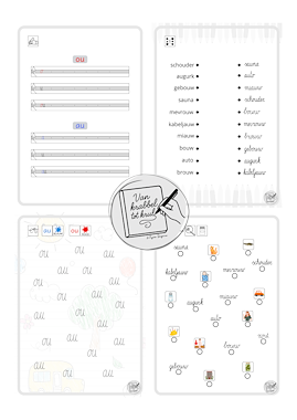 Lesmateriaal Klinkt hetzelfde, maar schrijf het goed! Versie ou en au van auteur Van krabbel tot krul slide 2