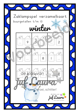 Lesmateriaal Winter - Bundel - Zaklampspel - Buurgetallen van auteur De klas van juf Laura slide 2