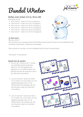 Lesmateriaal Winter - Bundel - Wat mist er? - Tellen t/m 6, 10 en 20 van auteur De klas van juf Laura slide 4