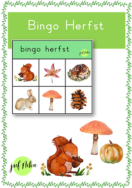 Lesmateriaal Bingo Herfst van auteur Juf Nika