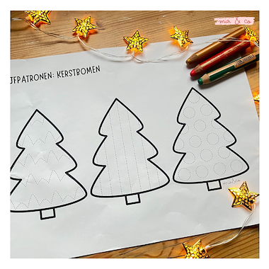 Lesmateriaal Kerstbomen schrijfpatronen van auteur MiaenCo slide 3