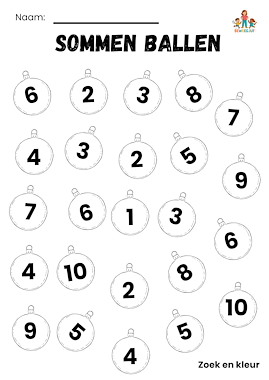 Lesmateriaal Sommen ballen Kerst lampje van auteur de beweegjuf slide 3