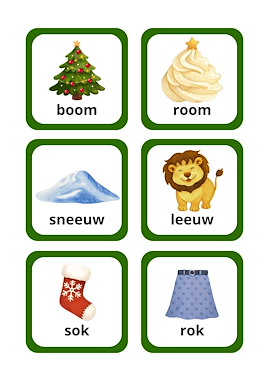 Lesmateriaal Kerst Rijm Memory – Spelend Leren met Woorden van auteur Juf_C slide 3