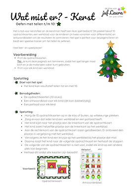 Lesmateriaal Wat mist er? Tellen t/m 10 (*) - Kerst van auteur De klas van juf Laura slide 4