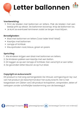 Lesmateriaal Ballonnen met letters voor het lampje van auteur de beweegjuf slide 4