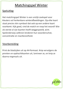 Lesmateriaal Matchingspel Winter van auteur Juf Nika slide 2