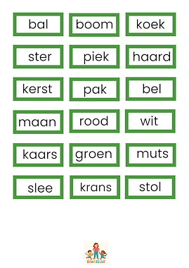 Lesmateriaal propjesdictee Kerst van auteur de beweegjuf slide 2