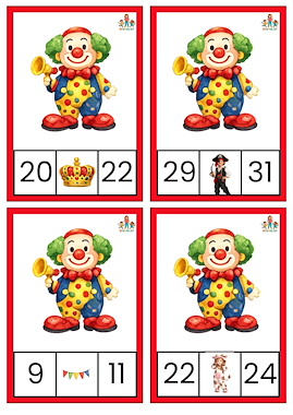 Lesmateriaal Missende getallen tot 30 bewegend leren carnaval van auteur de beweegjuf