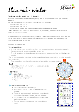 Lesmateriaal Winter - Ikea rad - Tafel van 7 t/m 9 van auteur De klas van juf Laura slide 4