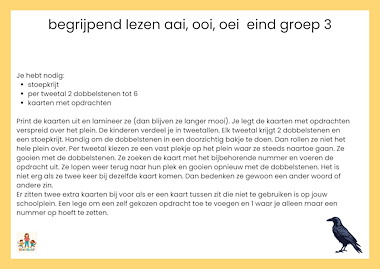 Lesmateriaal begrijpend lezen aai, ooi, oei bewegend leren van auteur de beweegjuf