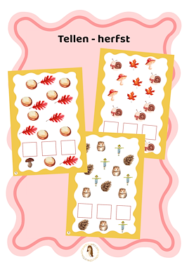 lesmateriaal Telkaarten - herfst van auteur Juf Lise