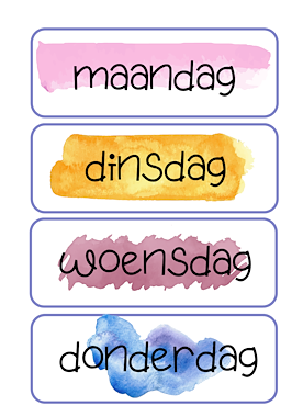 Lesmateriaal Dagritmekaarten watercolour van auteur Anja slide 3