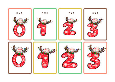 lesmateriaal Memory maaltafel van 1 (thema kerst) van auteur Aruna_vrtngn