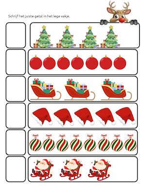 Lesmateriaal Tellen t/m 10 met Kerst van auteur Yurls slide 2