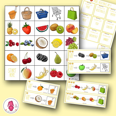Lesmateriaal Beebot mat FRUIT activiteit, breng het fruit naar het mandje van auteur LDN Clipart slide 2
