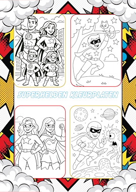 Lesmateriaal Kleurplaten: thema superhelden & -heldinnen van auteur Speelwijs