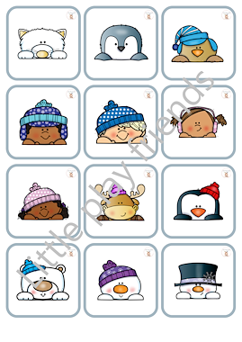Lesmateriaal Memory thema winter  van auteur Little Play Friends slide 2